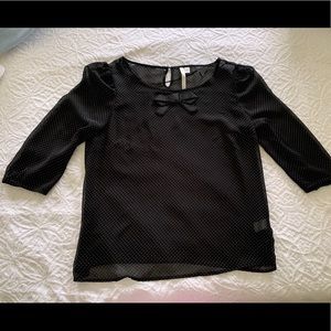 LC by Lauren Conrad Bow Tie Polka Dot Blouse